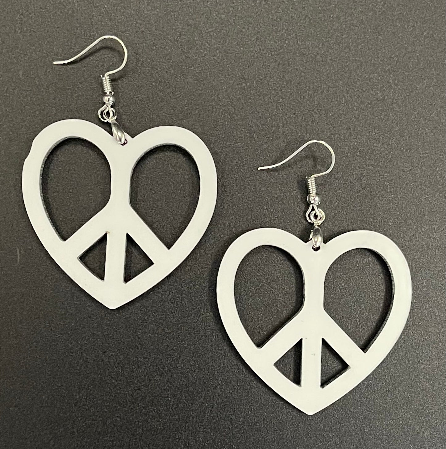 Peace Sign Heart Shaped Earring Sublimation Blanks
