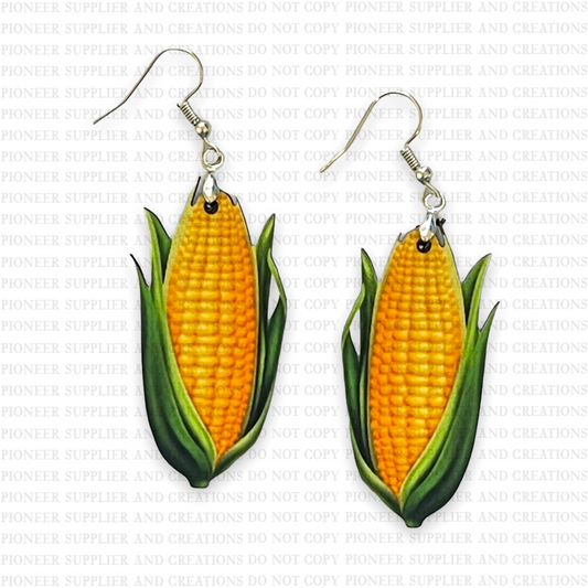 Corn on Cob Shaped Earring Style 1 Sublimation Blanks