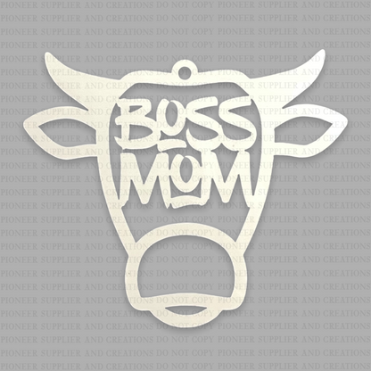 Cow Horn Boss Mom Sublimation Blank Ornament