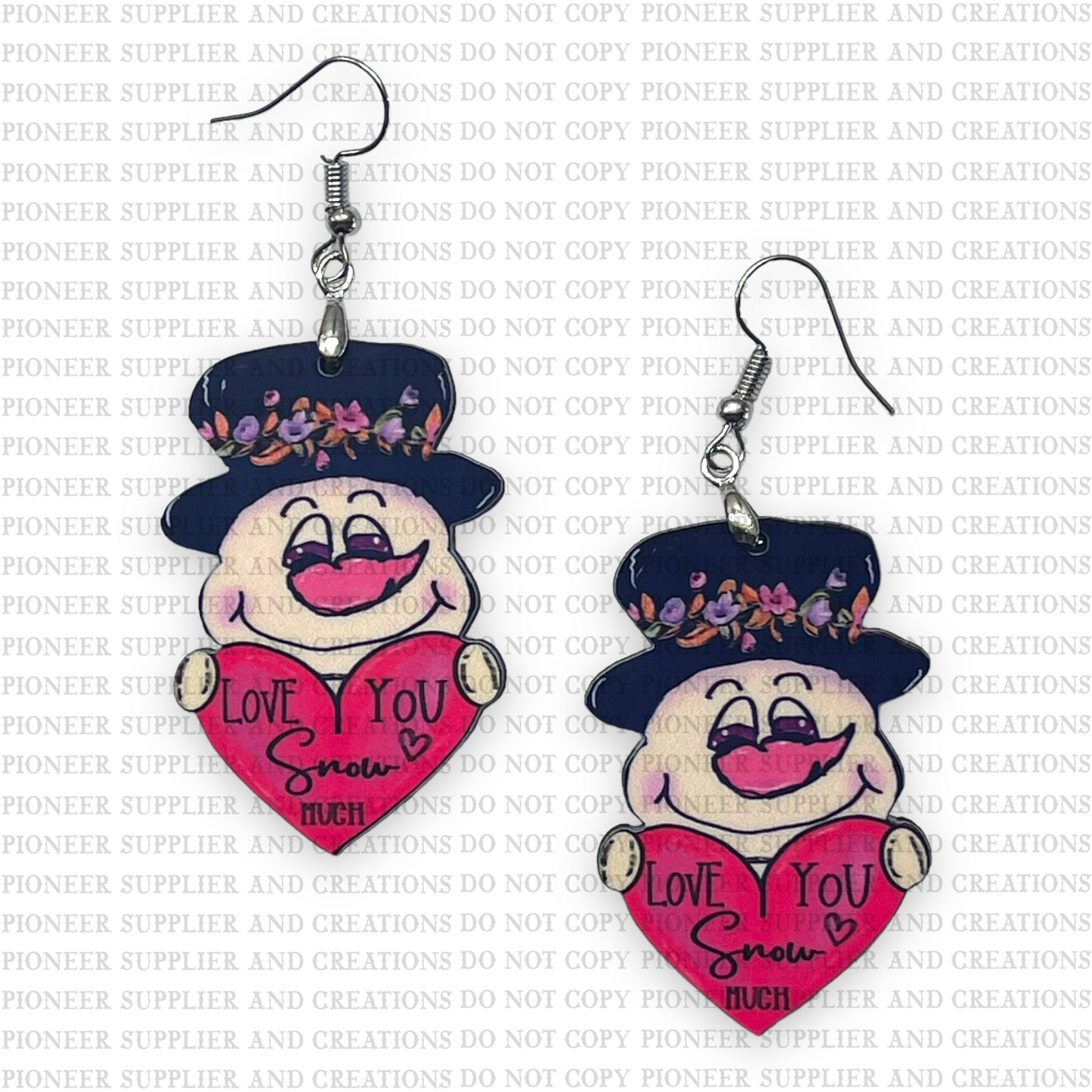Valentine Snowman Shaped Earring Sublimation Blanks | SL