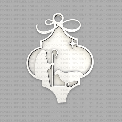 2D Shepherd Nativity Arabesque Shaped Ornament Sublimation Blanks