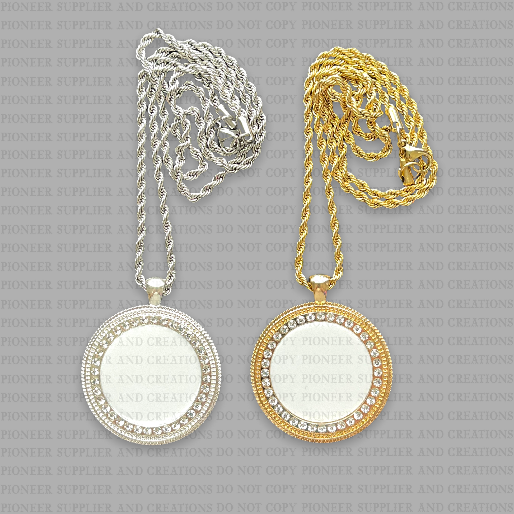 Diamond Circle Necklace Sublimation Blank Gold Necklace