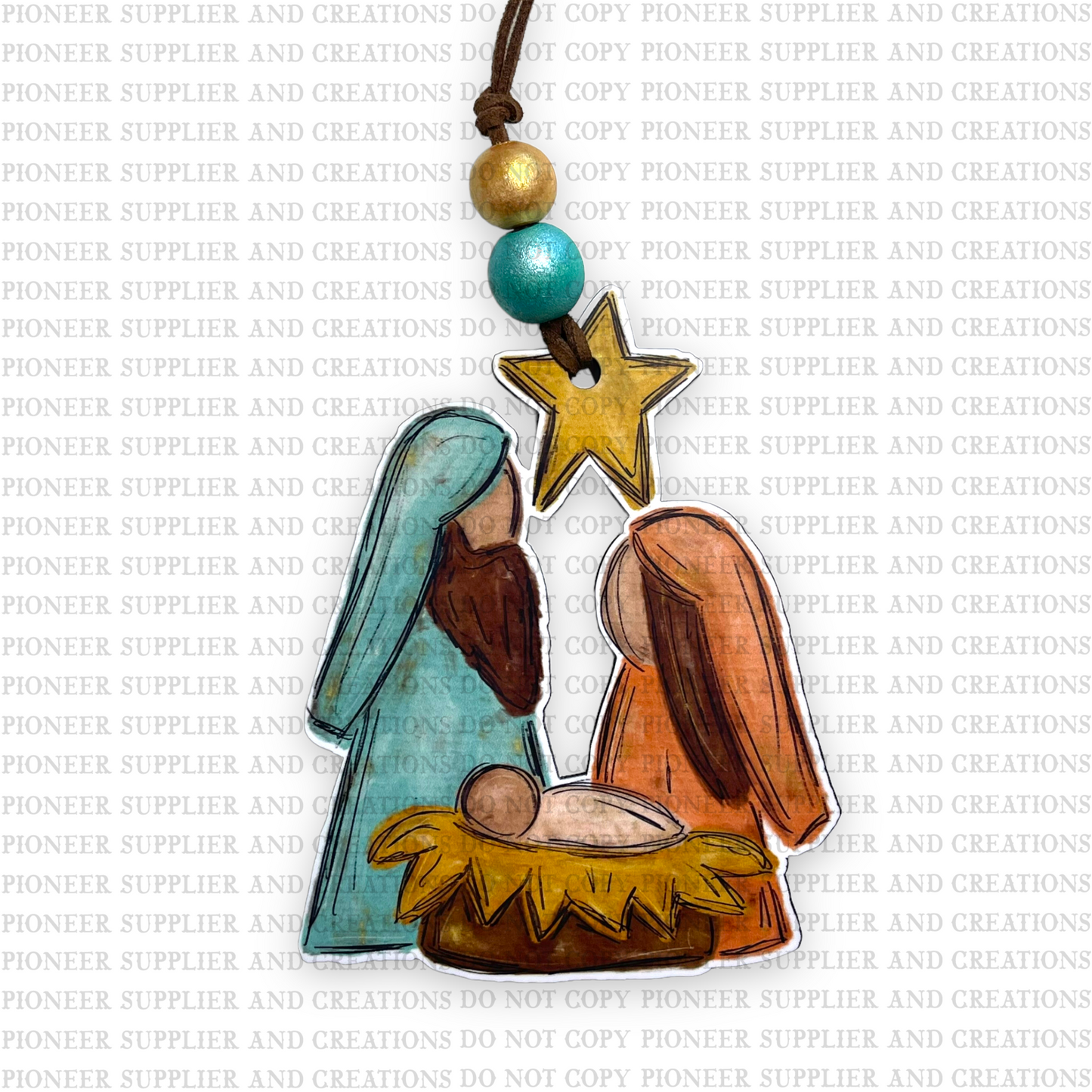 Manger Scene Shaped Ornament Sublimation Blank | Exclusive Alicia Ray Art
