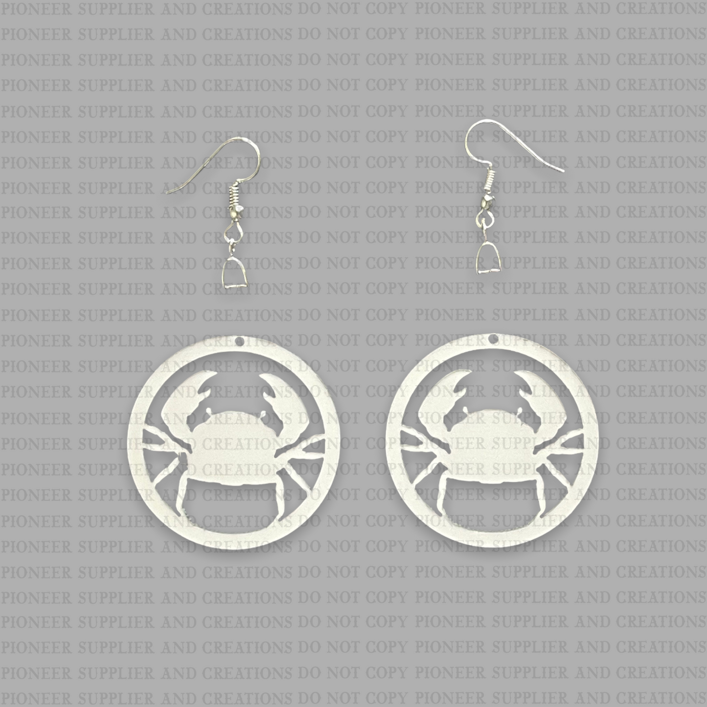 Crab Circle Shaped Earring Sublimation Blanks
