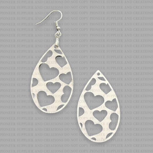 Heart of Hearts Shaped Earring Sublimation Blanks
